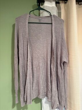 Charlotte Russe Light Gray Open-Front Knit Cardigan